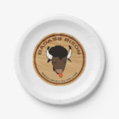 Badass Bison Boerderij Logo Papieren Bordje (Voorkant)