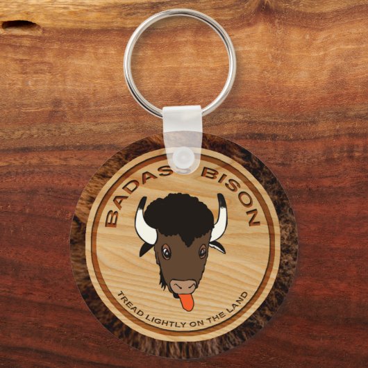 Badass Bison Boerderij Logo Sleutelhanger (Voorkant)