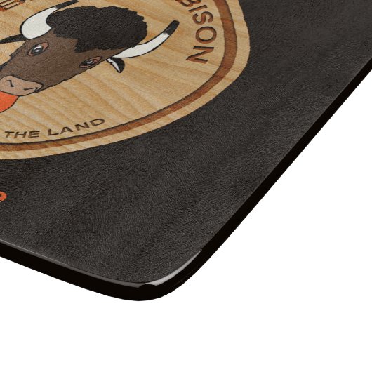 Badass Bison Boerderij Logo Snijplank (Hoek)