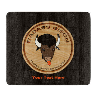 Badass Bison Boerderij Logo Snijplank
