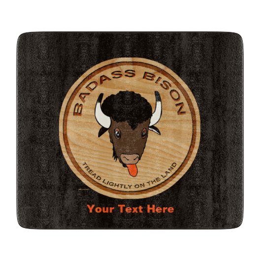 Badass Bison Boerderij Logo Snijplank (Voorkant)