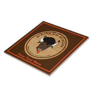 Badass Bison Boerderij Logo Tegeltje