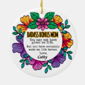 Badass Bonus mama Keramisch Ornament (Achterkant)