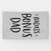 Badass Bonus Pap Stepfather Gift for Vaderdag Spandoek (Horizontaal)