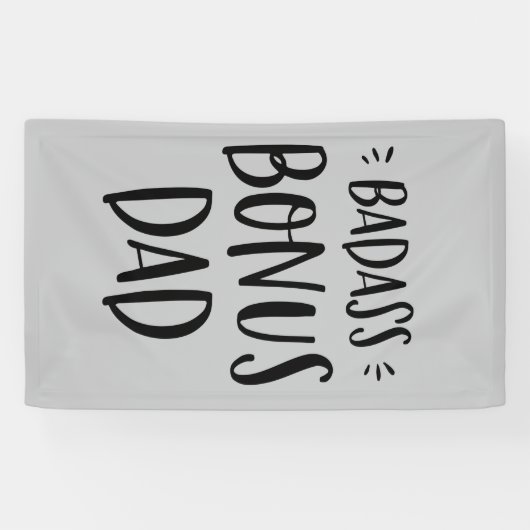 Badass Bonus Pap Stepfather Gift for Vaderdag Spandoek (Horizontaal)