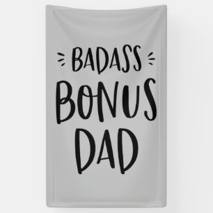 Badass Bonus Pap Stepfather Gift for Vaderdag Spandoek
