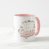 Badass Boss Queen | Empowerment retro feminist Mok (Voorkant rechts)