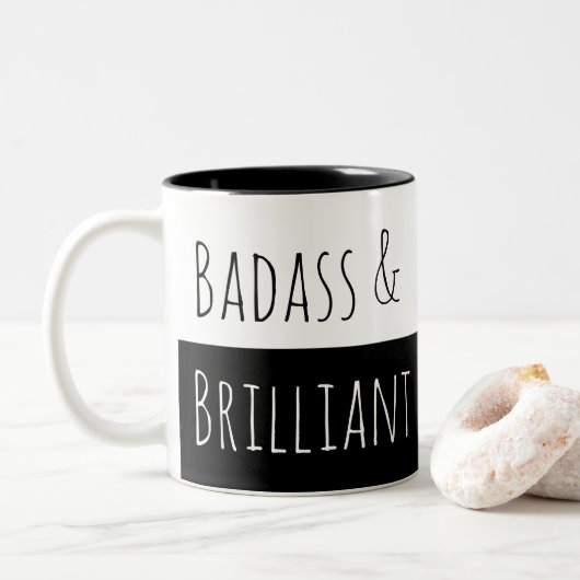 Badass & Brilliant Morning Tweekleurige Koffiemok (Met donut)