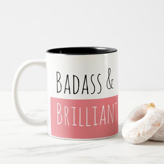 Badass & Brilliant Morning Tweekleurige Koffiemok (Met donut)