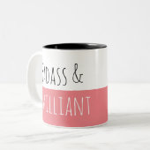 Badass & Brilliant Morning Tweekleurige Koffiemok (Voorkant links)