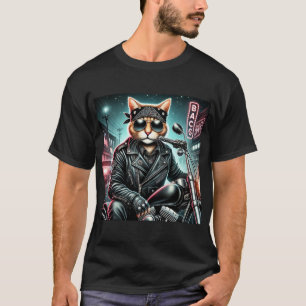 Badass Cat – Feline Rebel voor motorfietsen in Lea T-shirt