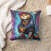 Badass Cat – Urban Street-Style Feline met Graffi Kussen (Deken)