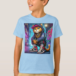 Badass Cat – Urban Street-Style Feline met Graffi T-shirt