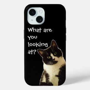 Badass Cat "Wat kijk je..." iPhone 15 Case