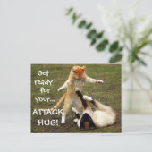 Badass Cats - Attack hug Briefkaart (Staand voorkant)