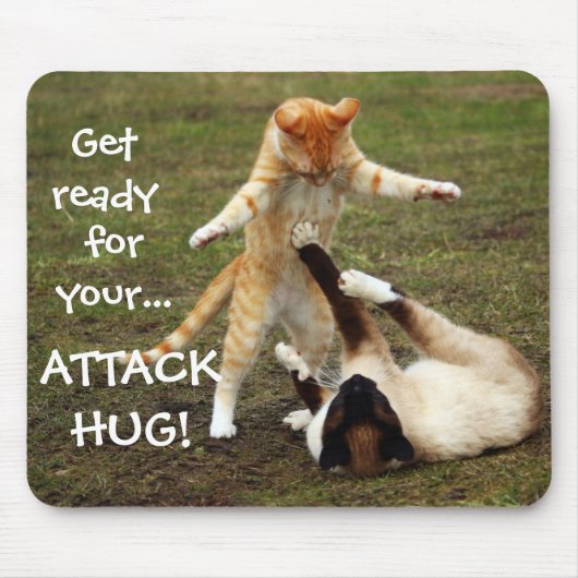 Badass Cats - Attack hug Muismat (Voorkant)