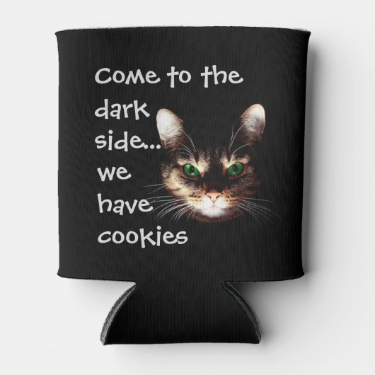 Badass Cats - "Donkere kant heeft koekjes" Blikjeskoeler (Voorkant)