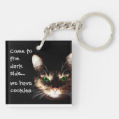 Badass Cats - "Donkere kant heeft koekjes" Sleutelhanger (Achterkant)