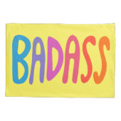BADASS Colorful Cool & Fun yellow Kussensloop (Achterkant)