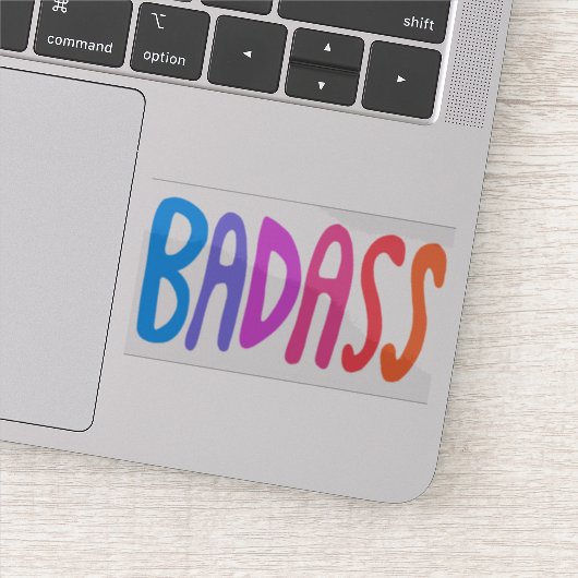 BADASS Colorful Fun Lettering Sticker (Detail)