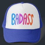 BADASS Colorful Rainbow Handlettering Design Trucker Pet<br><div class="desc">Handlettering Art voor jou! Bekijk mijn winkel voor meer design!</div>