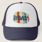Badass Colorful Rainbow Handlettering-ontwerp Trucker Pet (Voorkant)