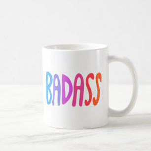 BADASS Cute Colorful Fun Lettering Koffiemok