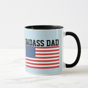 BADASS DAD PATRIOTIC COFFEE MOK