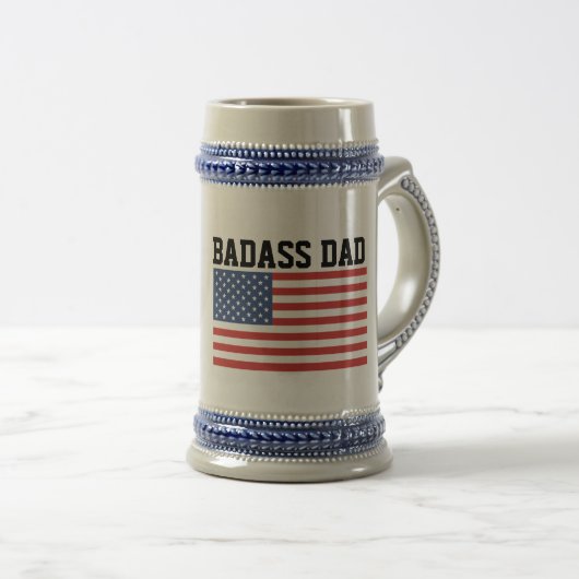 BADASS DAD PATRIOTISCHE BEER STEIN BIERPUL (Voorkant rechts)