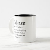 Badass-definitie Tweekleurige Koffiemok (Voorkant links)