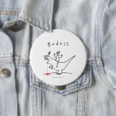 Badass Dinosaur Guy Ronde Button 4,0 Cm (In situ)
