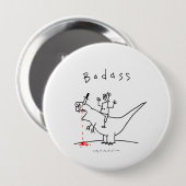 Badass Dinosaur Guy Ronde Button 4,0 Cm (Voorkant /achterkant)