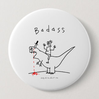 Badass Dinosaur Guy Ronde Button 4,0 Cm