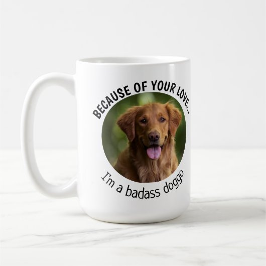 Badass Doggo Fathers Day Custom Photo Koffiemok (Links)