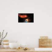 Badass dragon vecht in een grot poster (Keuken)