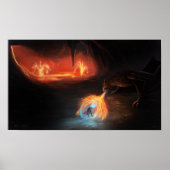 Badass dragon vecht in een grot poster (Voorkant)