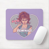 BADASS FEMINIST, cartoon Muismat (Met muis)