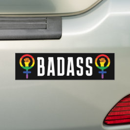 Badass feministische LGBTQIA Bumpersticker