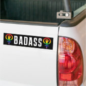 Badass feministische LGBTQIA Bumpersticker (Op Truck)
