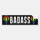 Badass feministische LGBTQIA Bumpersticker (Voorkant)