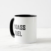 Badass Fuel Funny Typography Minimalistische koffi Mok (Voorkant links)