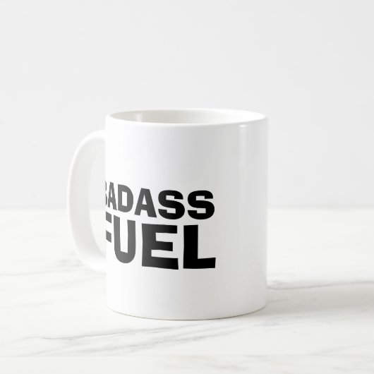 BADASS FUEL TRENDY FUNNY COFFEE MOK (Voorkant links)