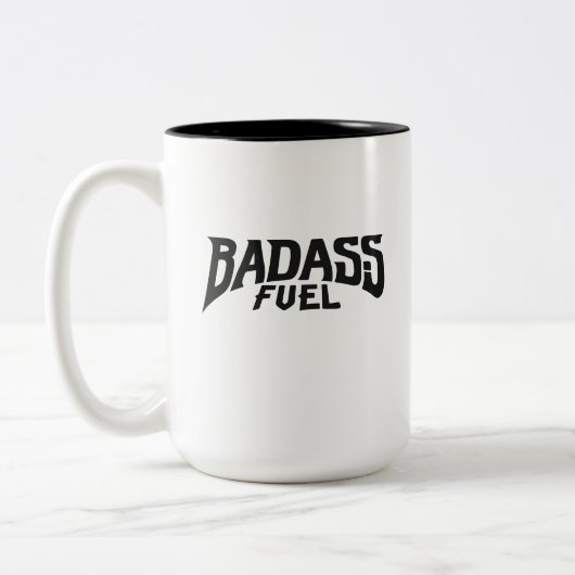 Badass Fuel Trendy Grappig Quote Tweekleurige Koffiemok (Links)