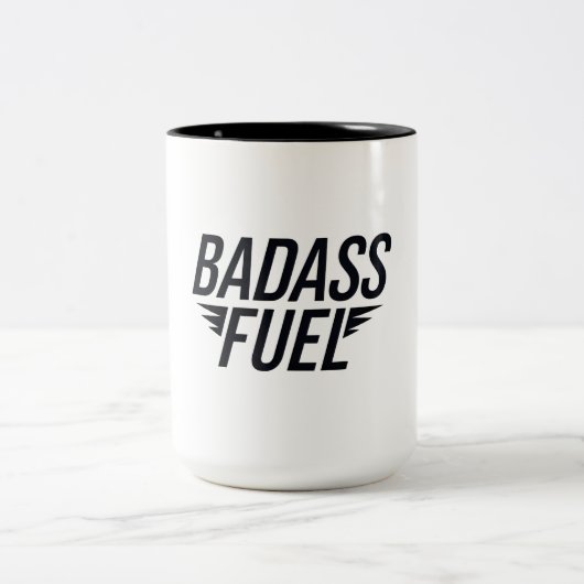 Badass Fuel Trendy Grappig Quote Tweekleurige Koffiemok (Center)