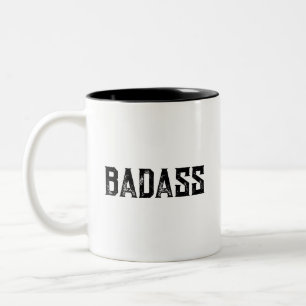 Badass Funny Typography Minimalistische koffie Mok