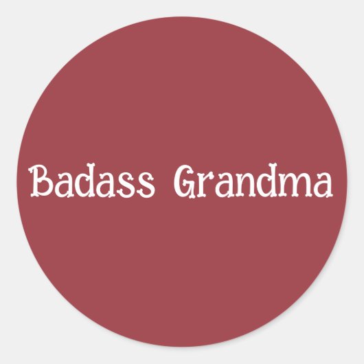 Badass Grandma Ronde Sticker (Voorkant)