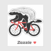 Badass Honey Badger Biker Rode fiets Sticker (Vel)