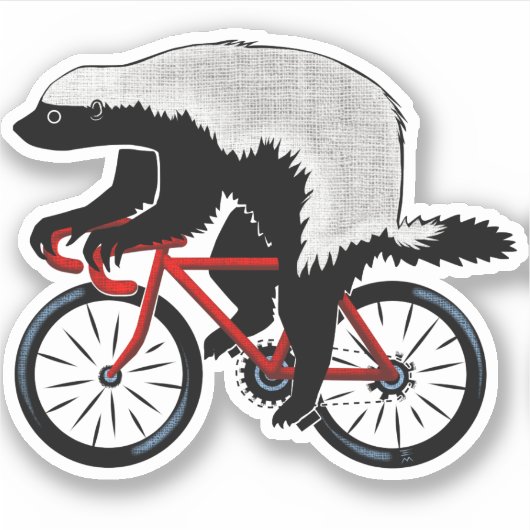 Badass Honey Badger Biker Sticker (Voorkant)