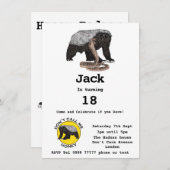 Badass Honey Badger Fearless 18th Birthday Party (Voorkant / Achterkant)