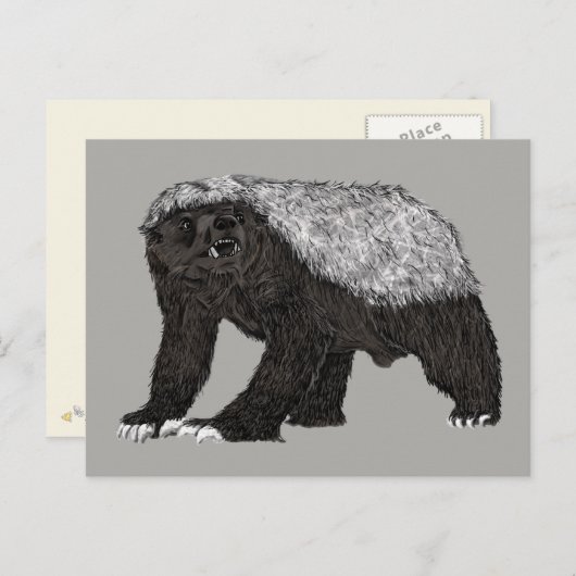 Badass Honey Badger Fearless Attitude Animal Art Briefkaart (Voorkant / Achterkant)